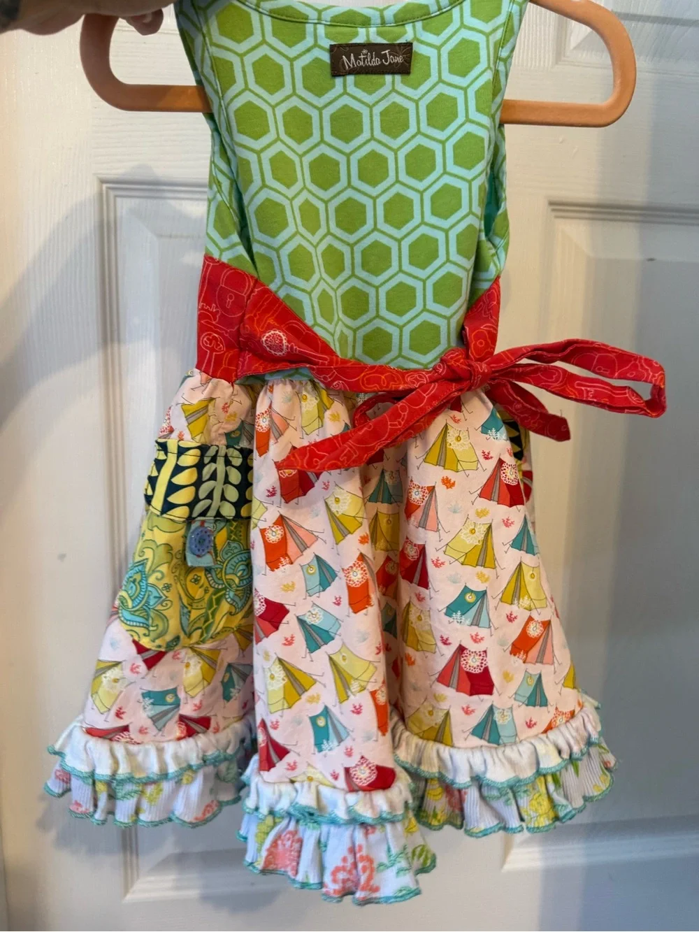 Matilda Jane Green & Red Tent Print Dress